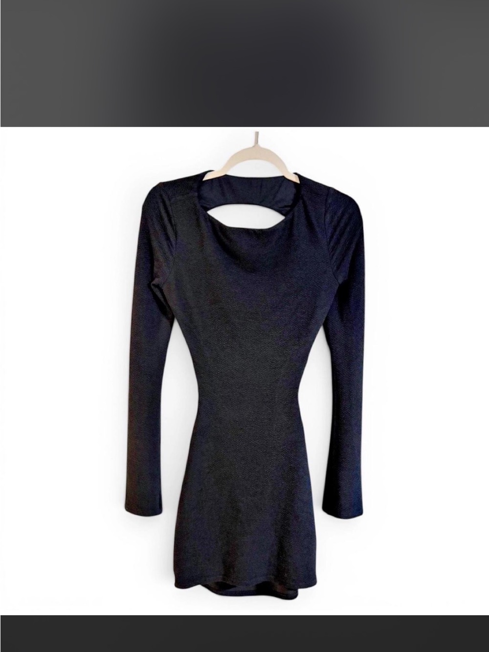 Camila Coelho Black Long-Sleeve Cutout Mini Dress